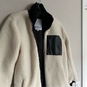 NVLT Cream and Black Sherpa Jacket